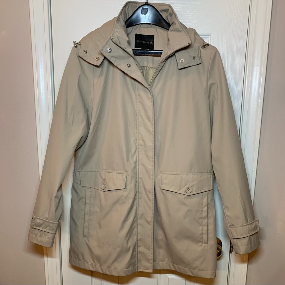 Weatherproof Khaki Hooded Rain Jackets, Snap and Zip Front, Fully Lined,…